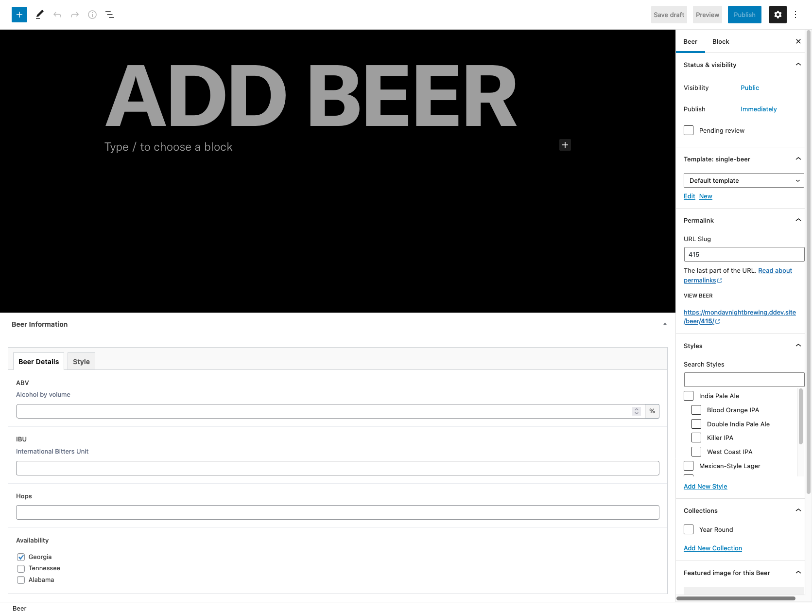 Add Beer Details
